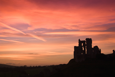 Corfe Castle Sunset (asp05-0897)