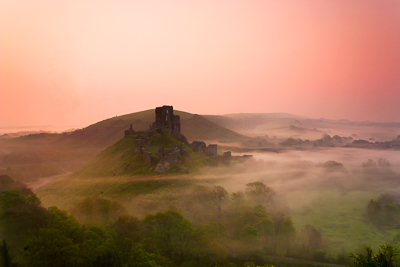 Corfe Castle at dawn (asp06-4036)